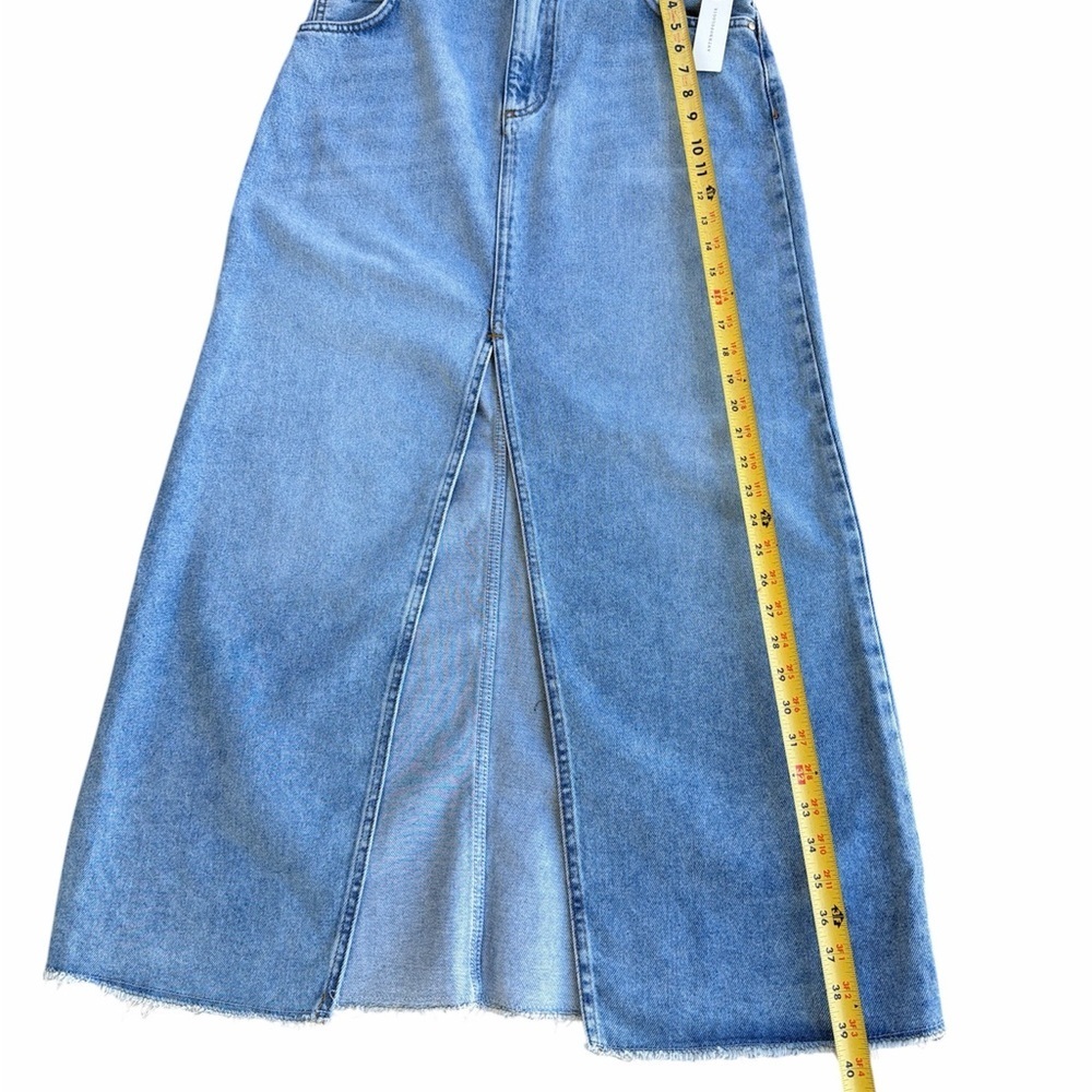 Anthropologie Pilcro Midi Front Slit Denim Maxi Skirt Summer Wash Size 8 NWT - Picture 6 of 12